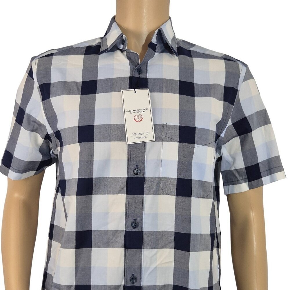 Roundtree & Yorke Men's Short Sleeve Heritage Collect. Shirt Size S Cotton  (56)